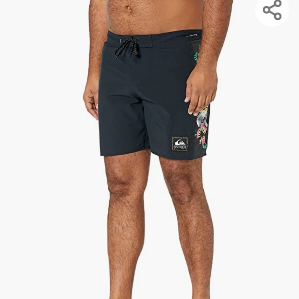 Quicksilver Men's Highline Skull Chain 18 Boardshort  Swim Trunk Size 40 - Picture 1 of 13